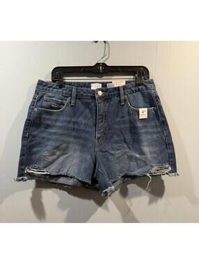 New Womens Time & Tru Cut Off Shorts Size 12 Blue